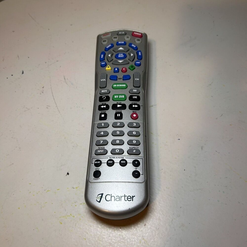 Charter Spectrum 4-Device Universal Remote Control, Silver - AUX DVD TV CABLE